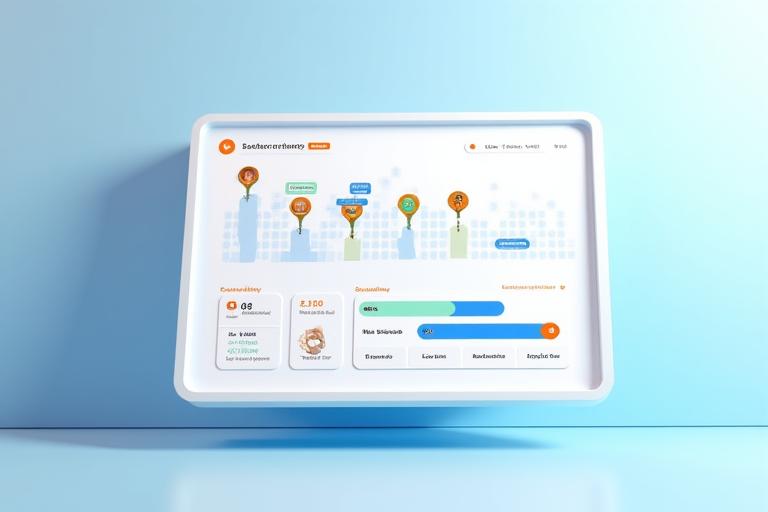 A clean, user-friendly digital dashboard displaying various wellness metrics like cognitive scores, stress levels, and creativity growth over time, rendered with gentle gradients.